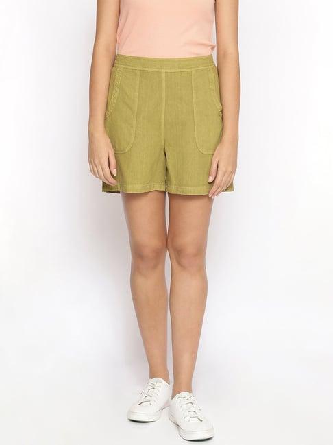oxolloxo khaki cotton regular fit shorts