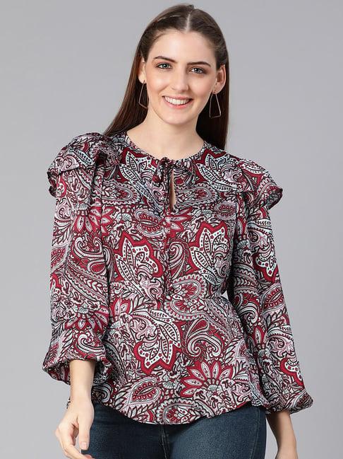 oxolloxo maroon printed top