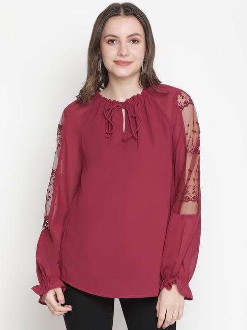 oxolloxo maroon regular fit top