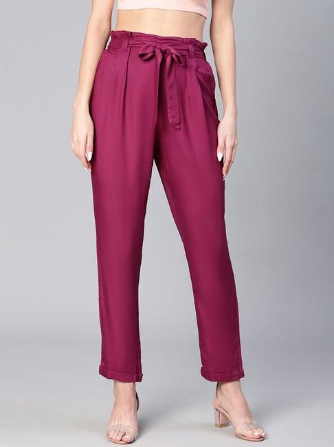 oxolloxo maroon tapered fit pants