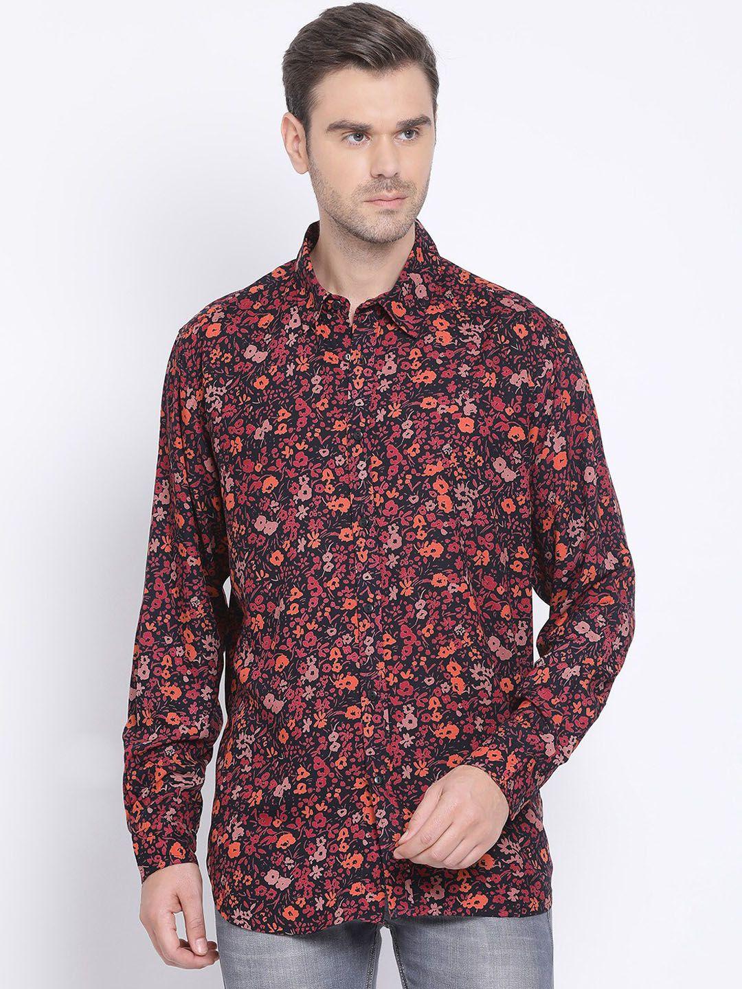 oxolloxo men multicoloured regular fit printed casual shirt
