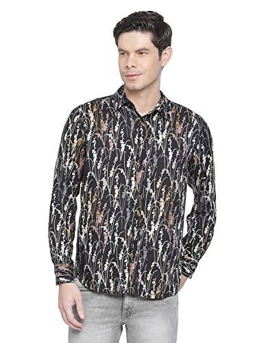 oxolloxo men relaxed fit viscose regular sleeves printed party multicolor s shirt