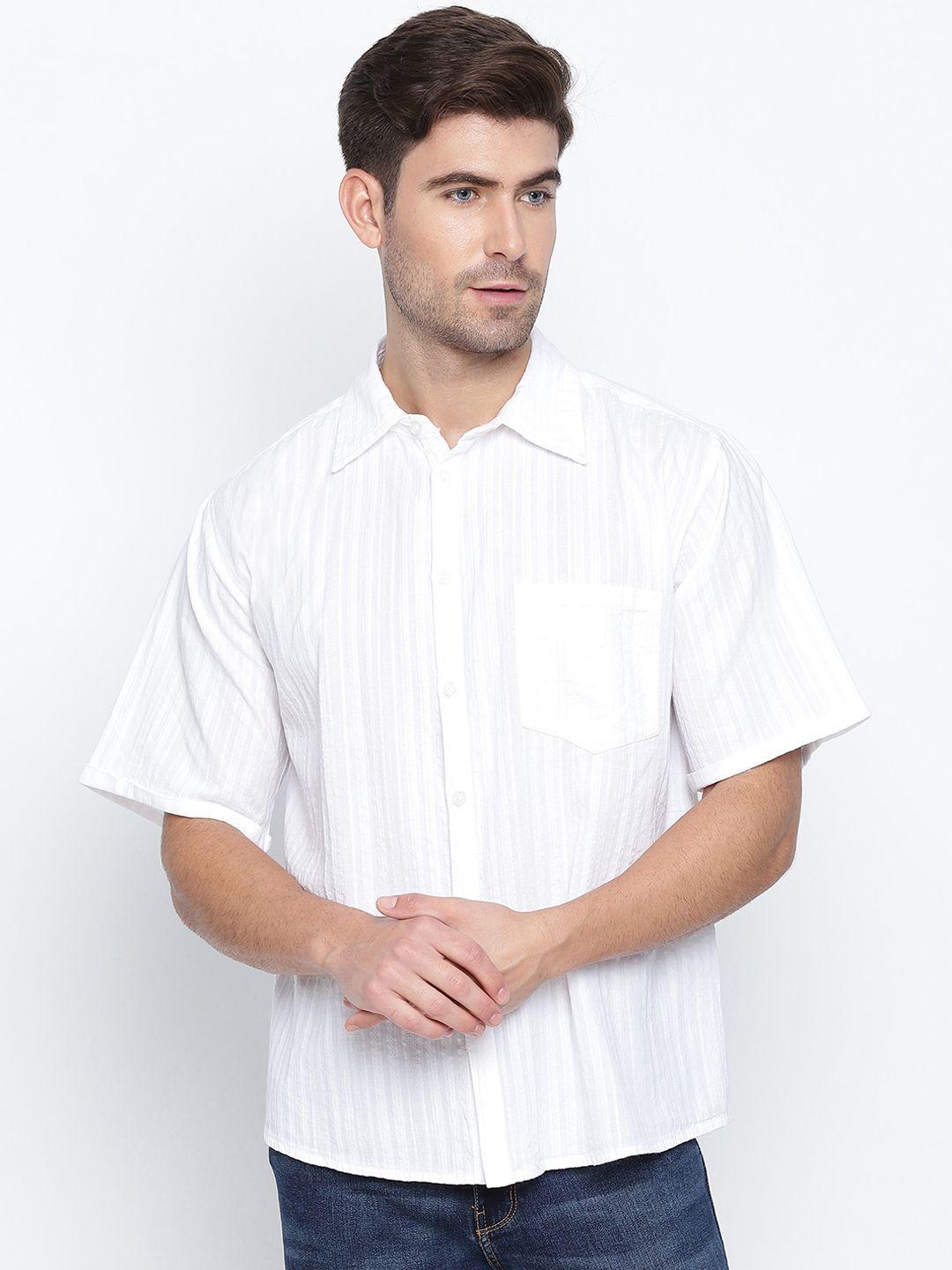 oxolloxo men white opaque casual shirt