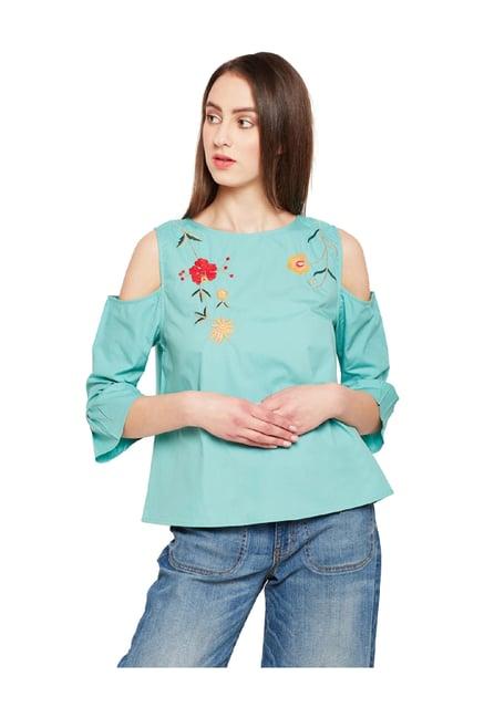 oxolloxo mint embroidered top