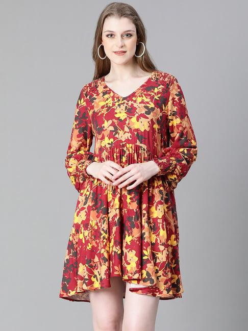 oxolloxo multicolor floral print a line dress