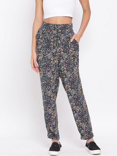 oxolloxo multicolor floral print mid rise pants