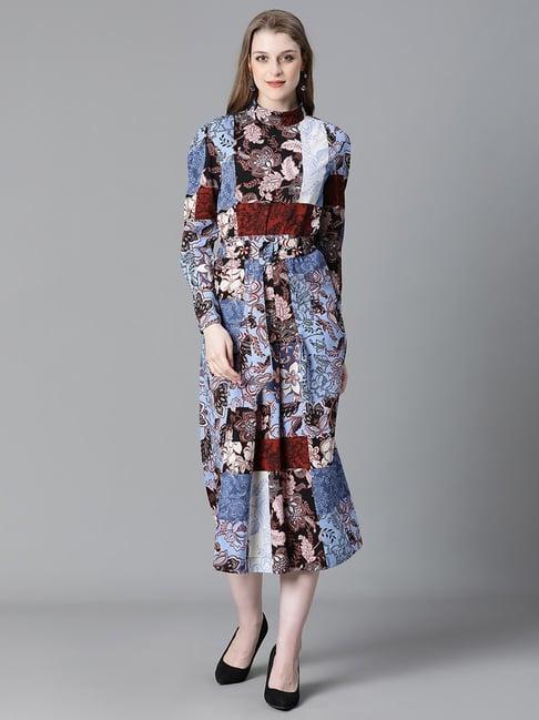 oxolloxo multicolor floral print midi dress