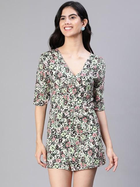 oxolloxo multicolor floral print playsuit