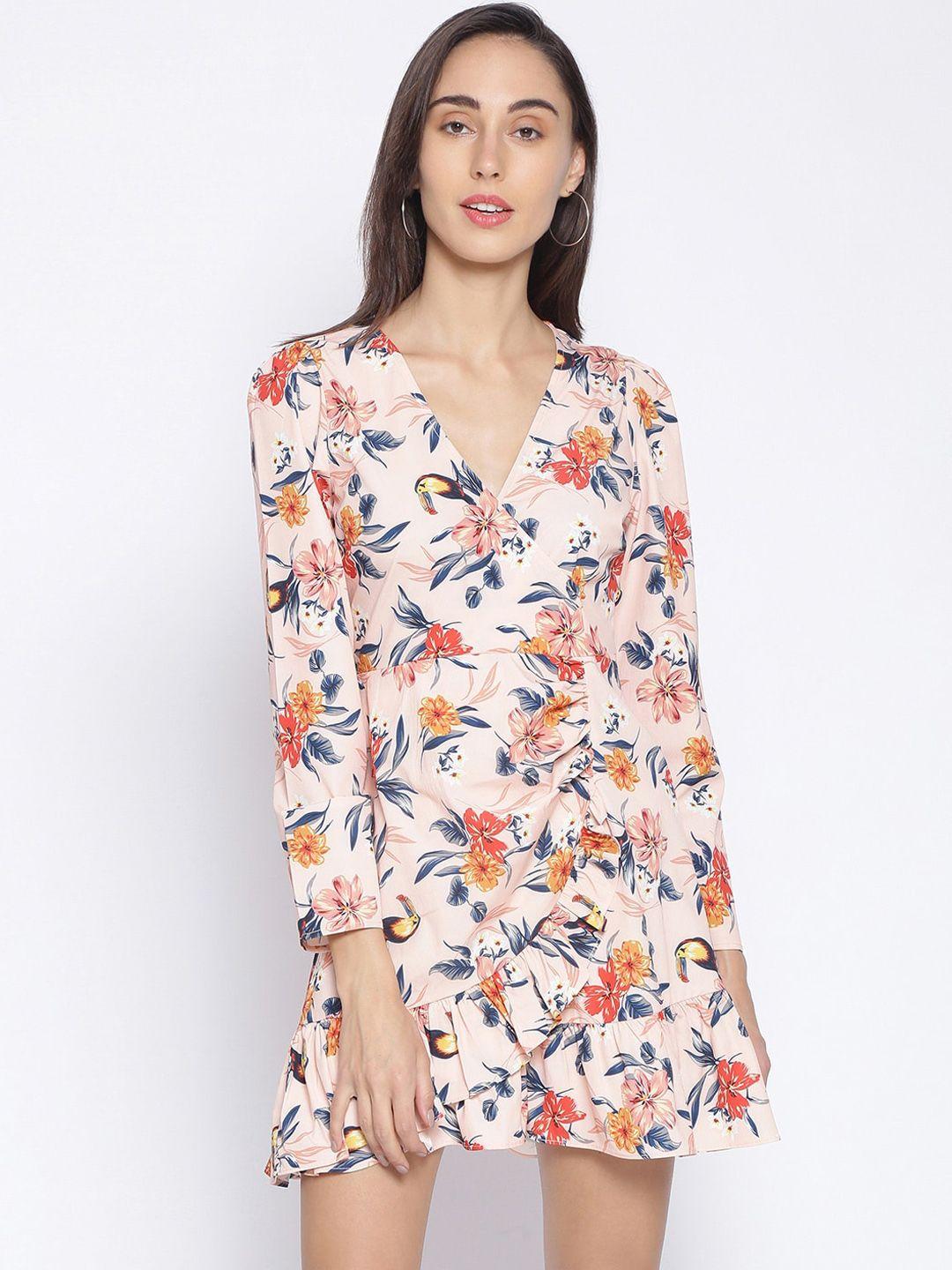 oxolloxo multicoloured floral satin mini dress