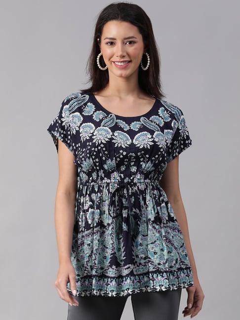 oxolloxo navy floral print top