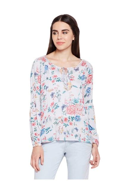 oxolloxo off white floral print top