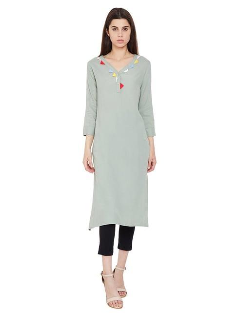 oxolloxo olive sage ethnic vision longline tunic