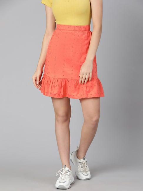 oxolloxo orange self design skirt