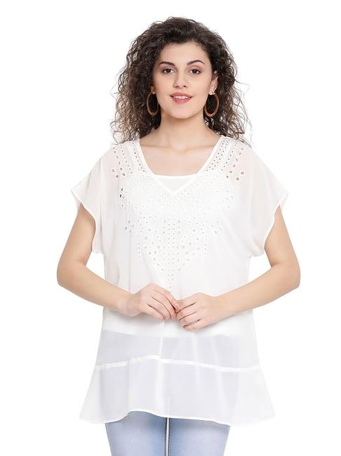 oxolloxo pearl embroidered sheer do top