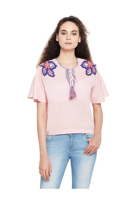 oxolloxo pink embroidered top