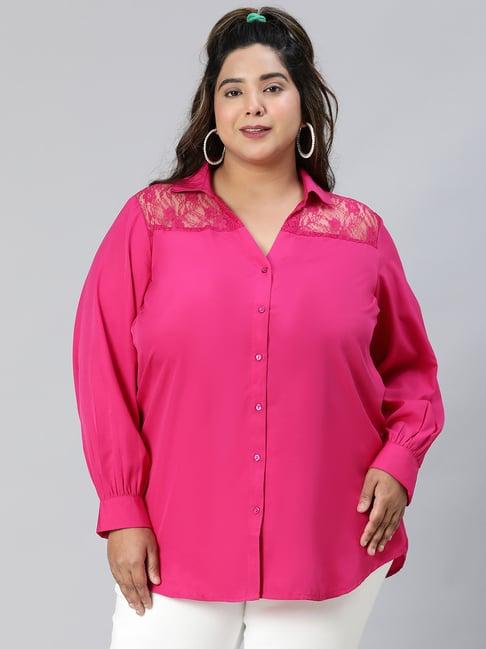 oxolloxo pink lace shirt