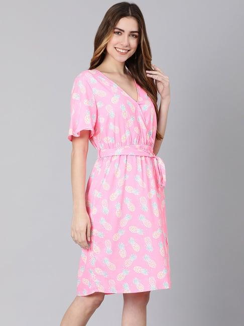 oxolloxo pink printed a line dress