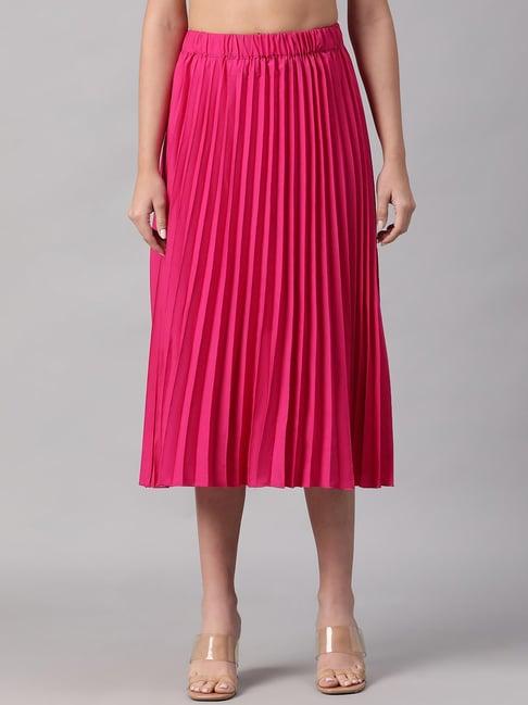 oxolloxo pink rayon & viscose midi skirt