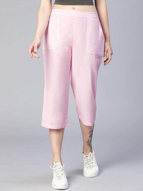 oxolloxo pink regular fit mid rise culottes