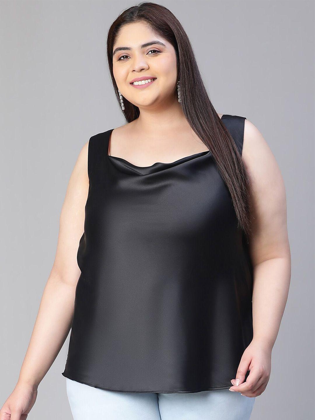 oxolloxo plus size cowl neck sleeveless top