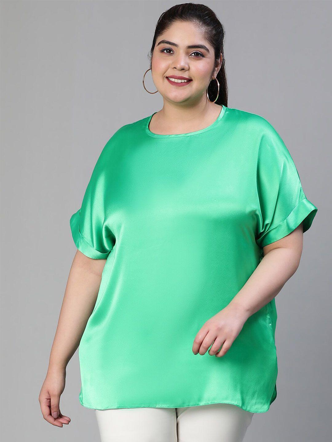 oxolloxo plus size extended sleeves satin top