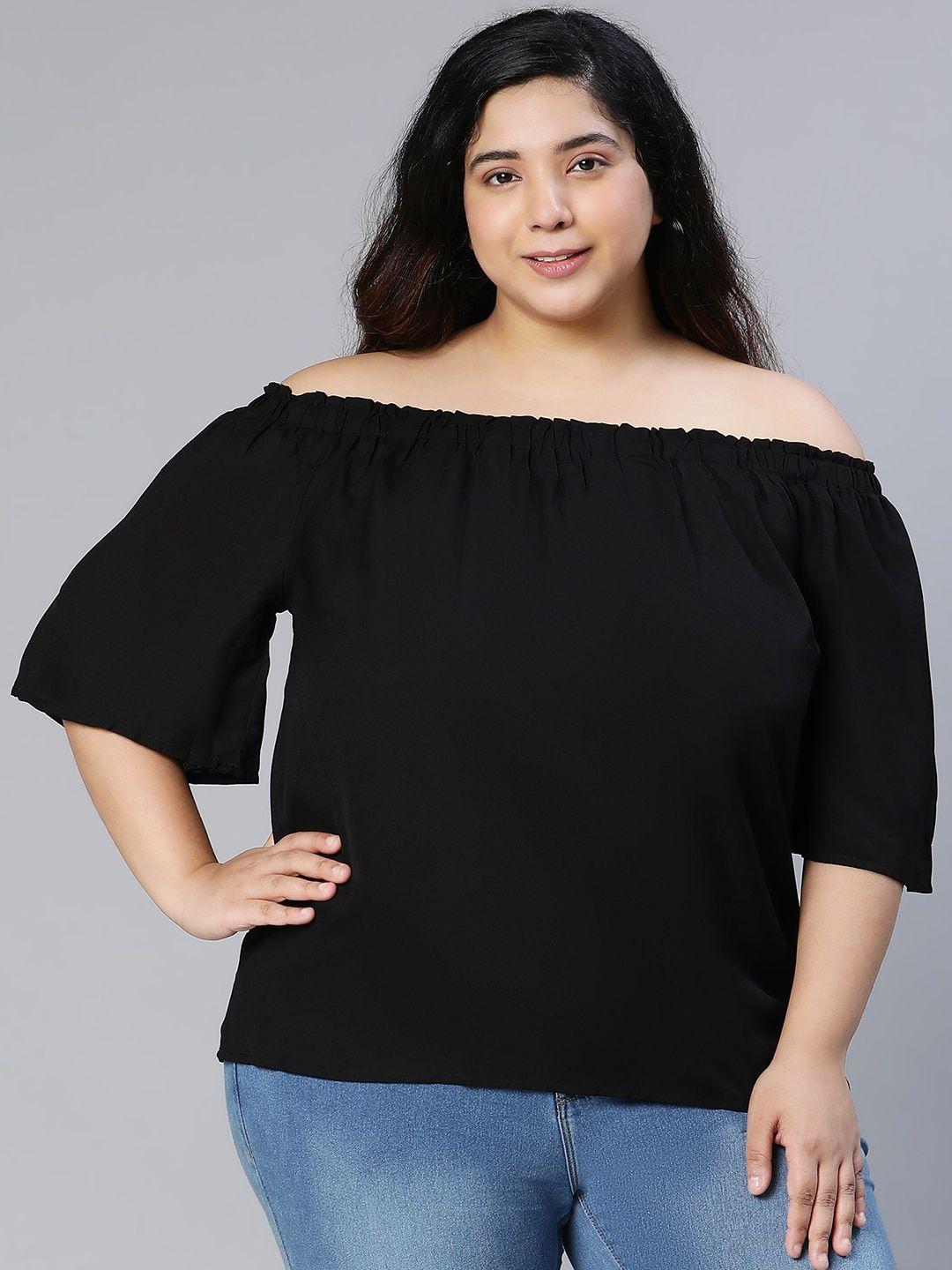 oxolloxo plus size off-shoulder bardot top