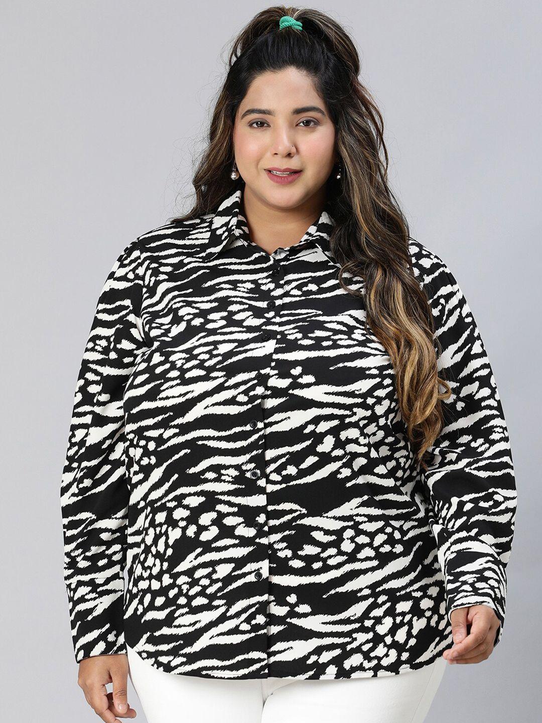 oxolloxo plus size relaxed animal printed casual shirt