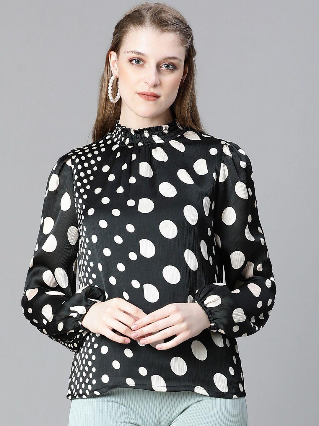 oxolloxo polka dot printed top