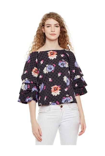 oxolloxo purple floral print top