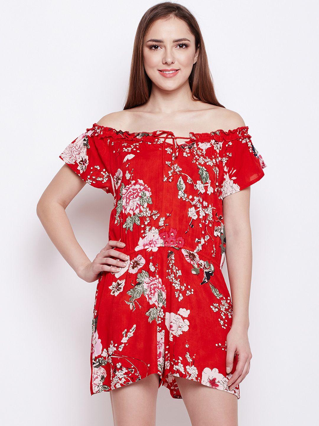 oxolloxo red printed basic jumpsuit