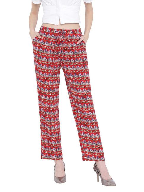 oxolloxo red printed wall nelly pants