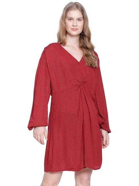 oxolloxo red striped a-line dress