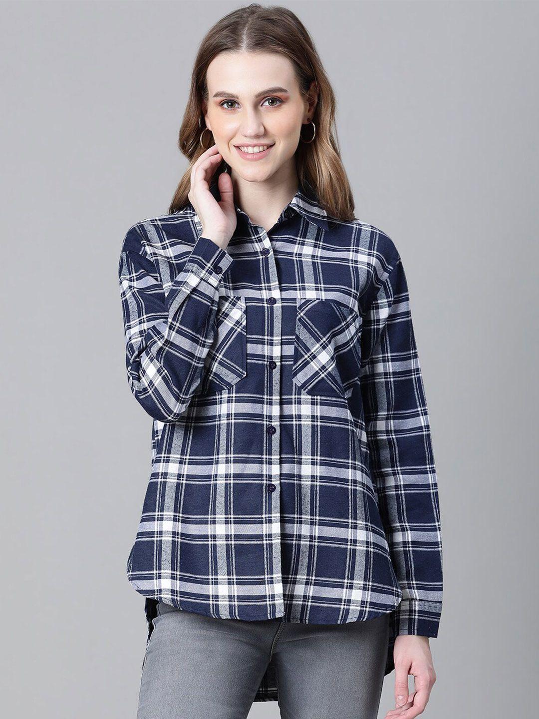 oxolloxo relaxed tailored fit tartan checked cotton casual shirt