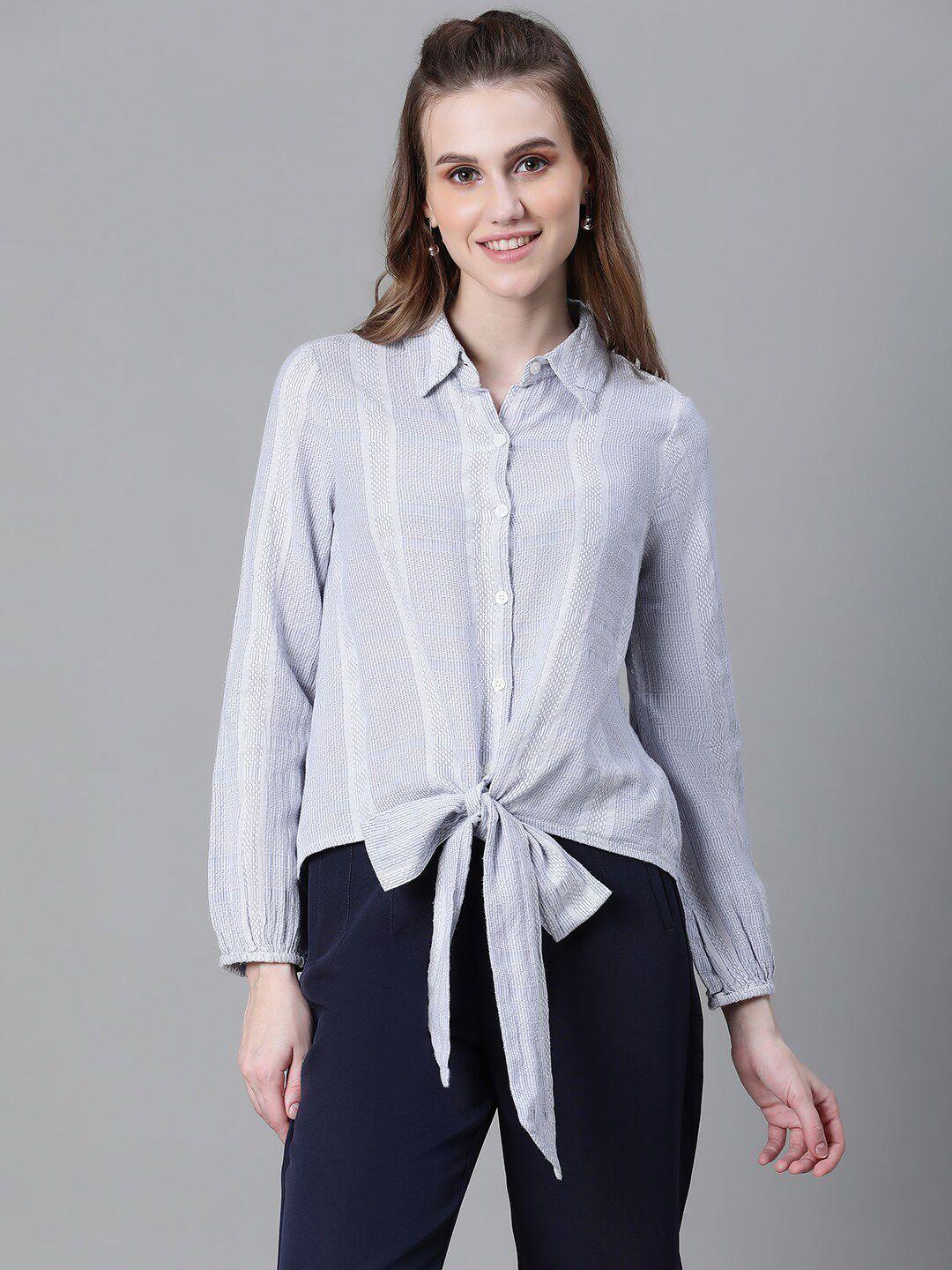 oxolloxo relaxed textured spread collar cotton shirt