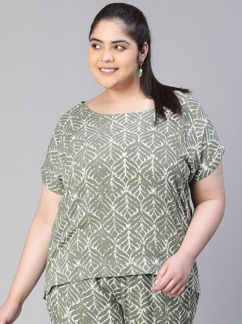 oxolloxo sage green printed top