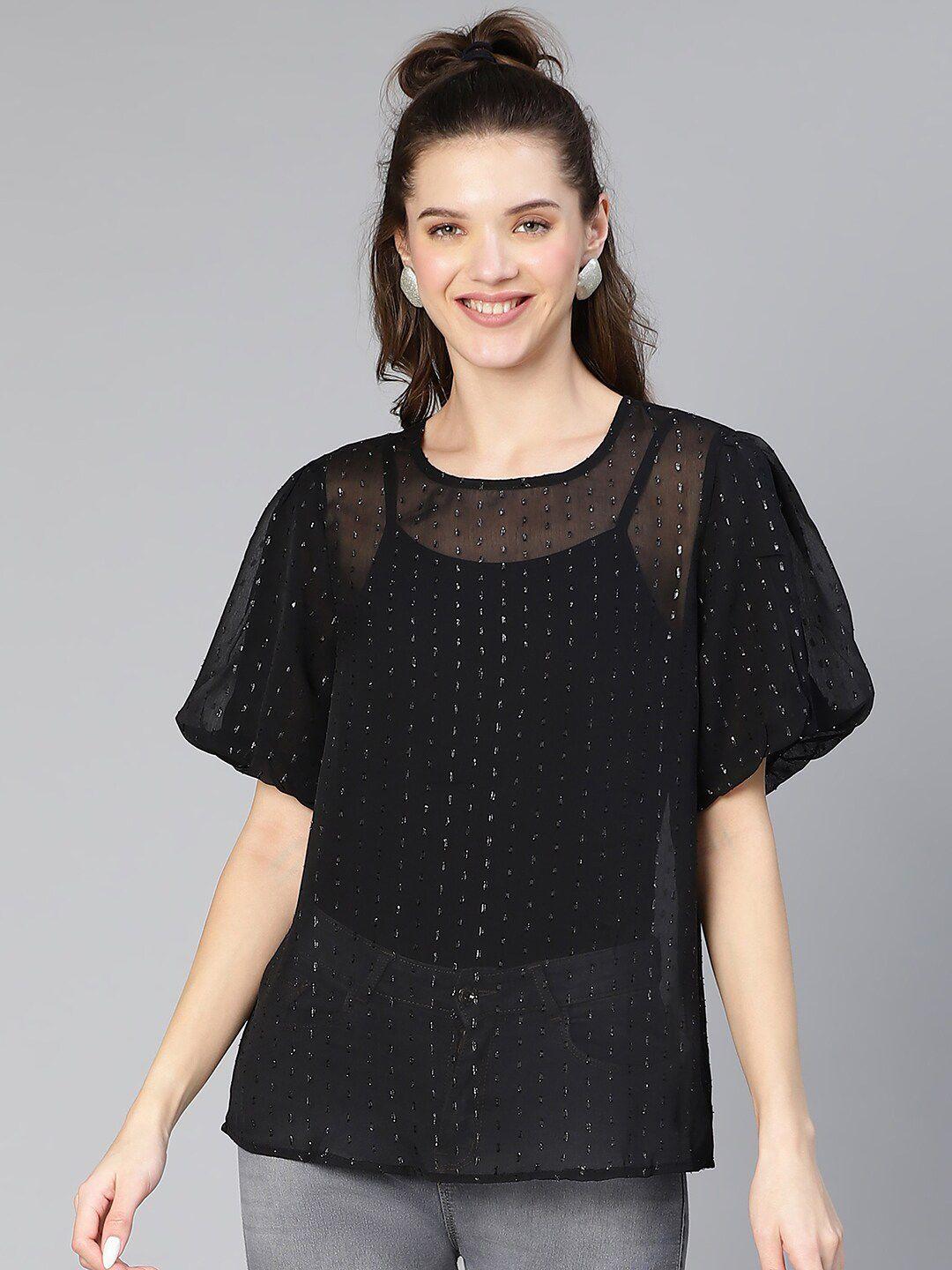 oxolloxo sequined embellished flared sleeves top