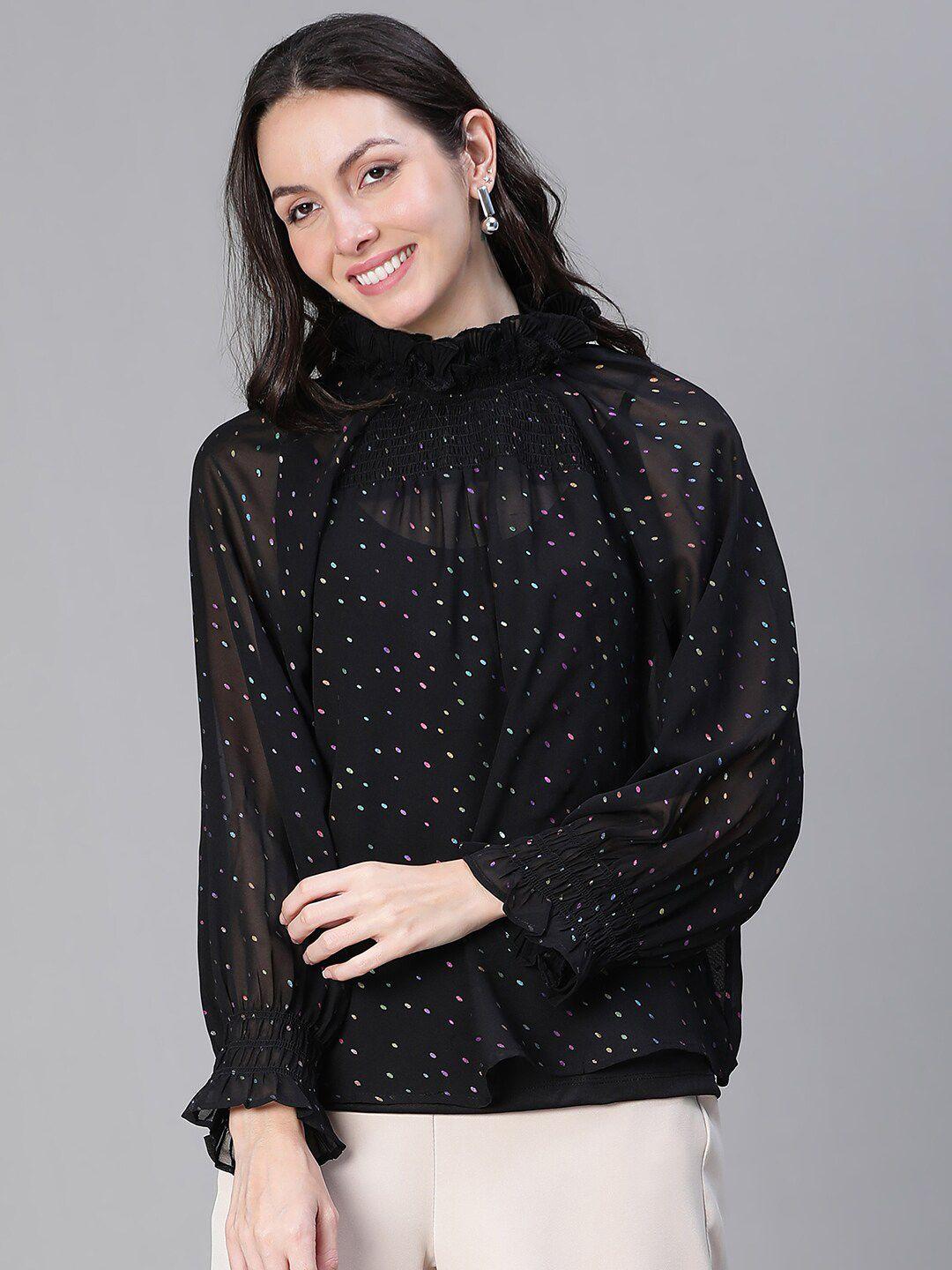 oxolloxo textured self design blouson top