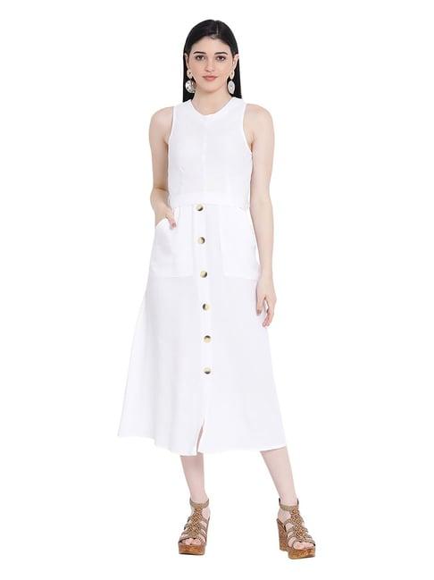 oxolloxo white classic cotton dress