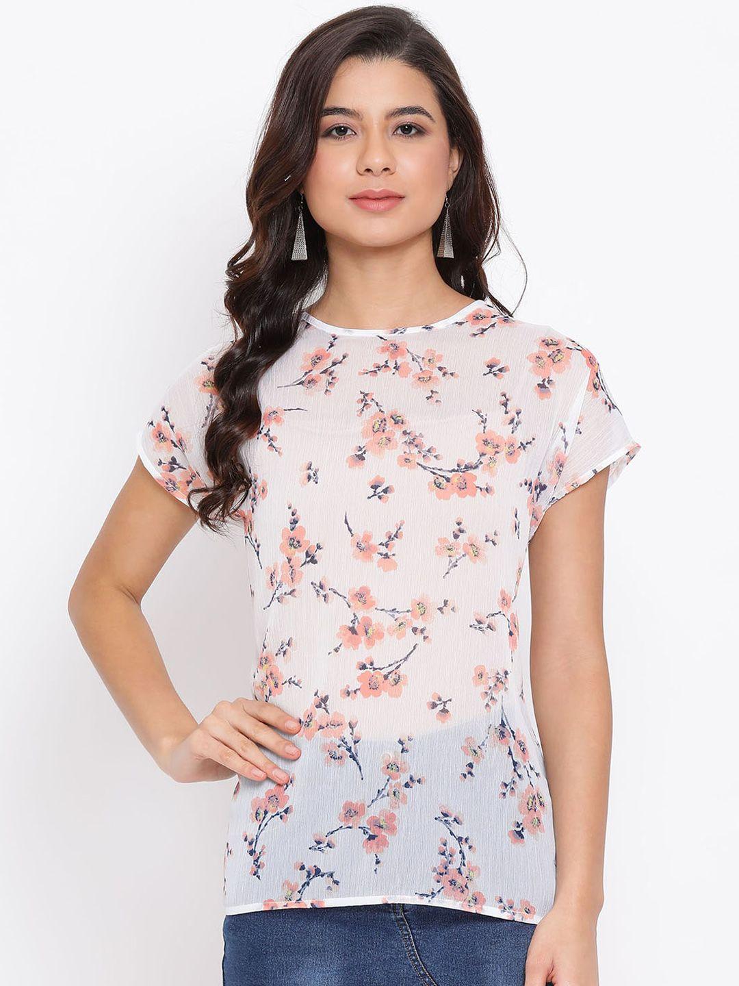 oxolloxo white floral printed top