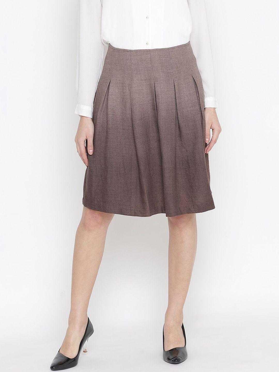 oxolloxo woman brown woolen skirt