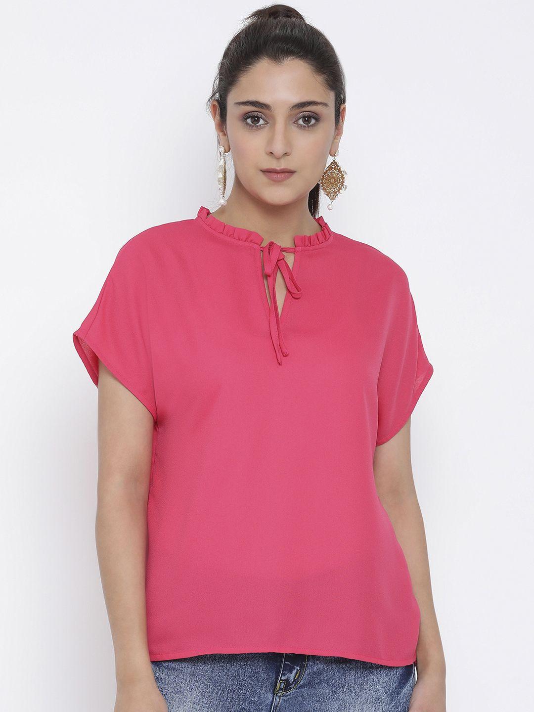 oxolloxo women coral pink solid top