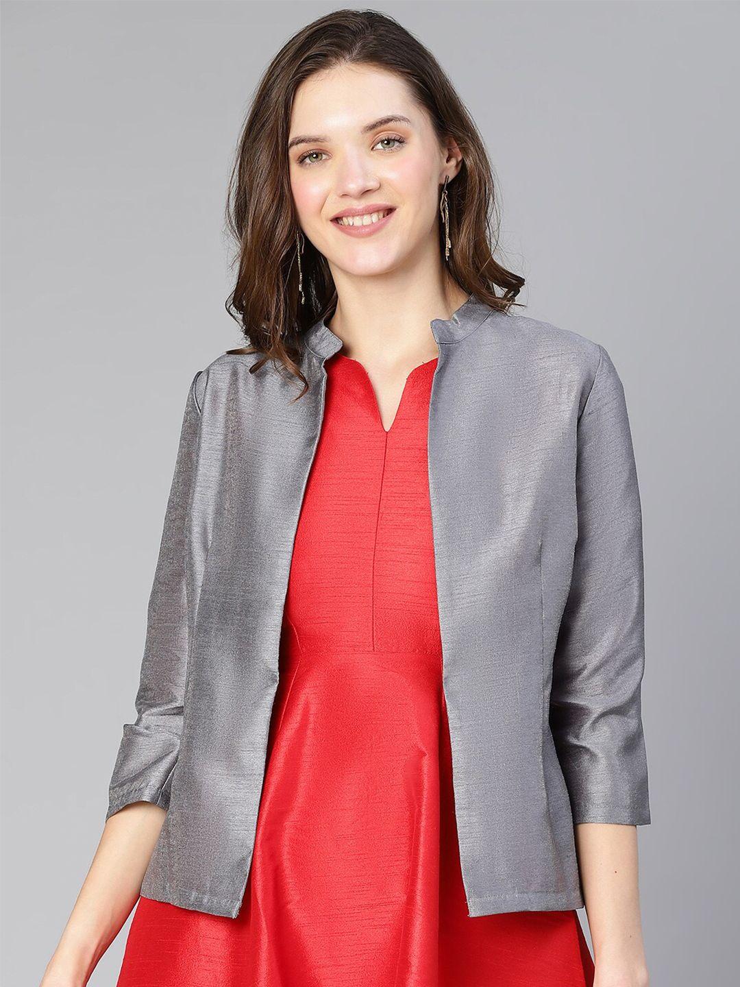 oxolloxo women dupion silk open front shrug