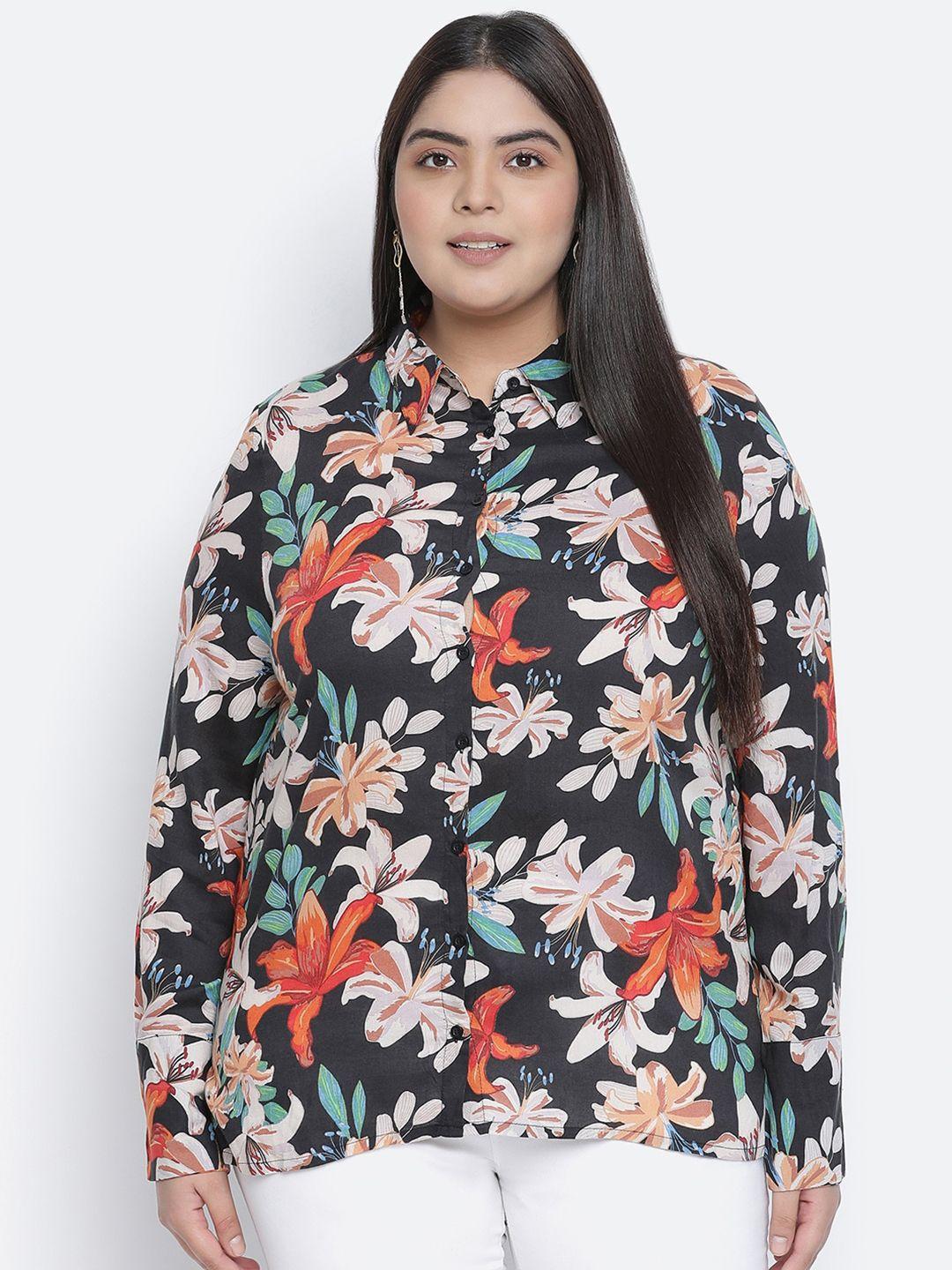 oxolloxo women multicoloured floral opaque printed casual shirt