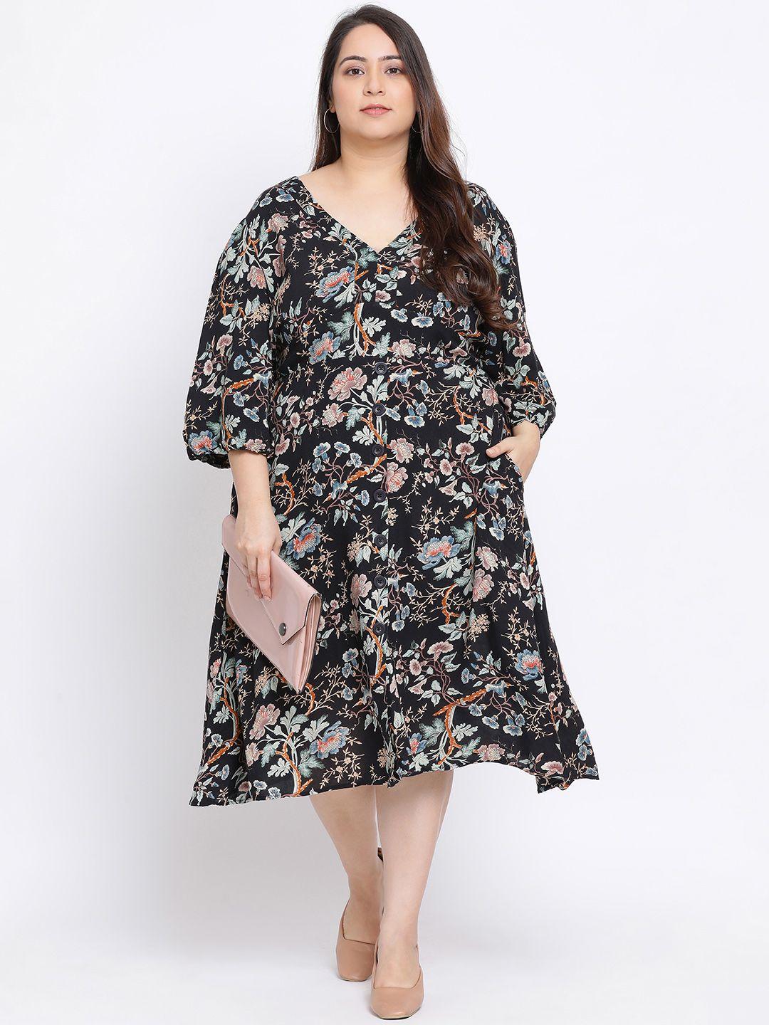 oxolloxo women multicoloured printed a-line dress