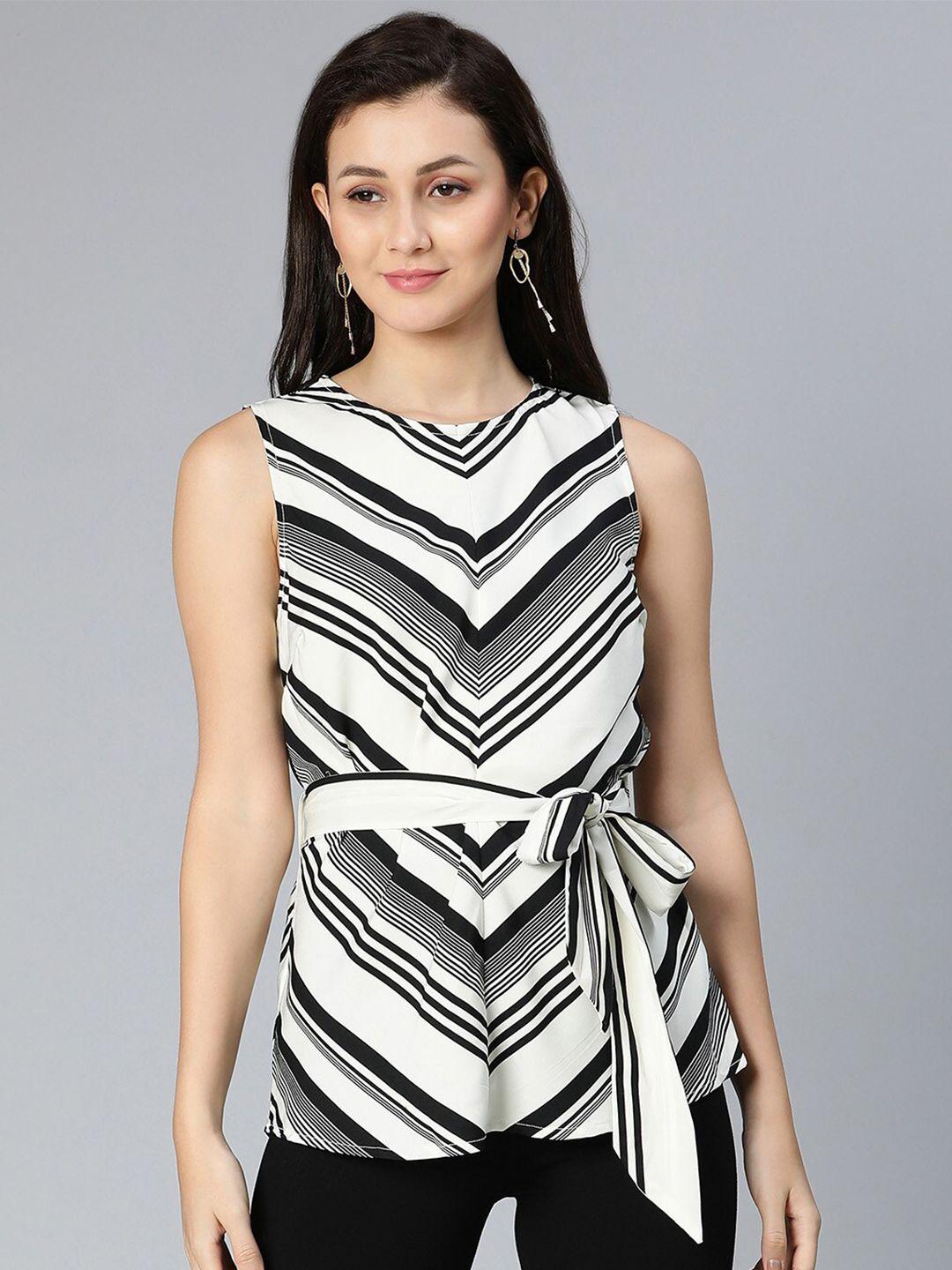 oxolloxo women off white striped top