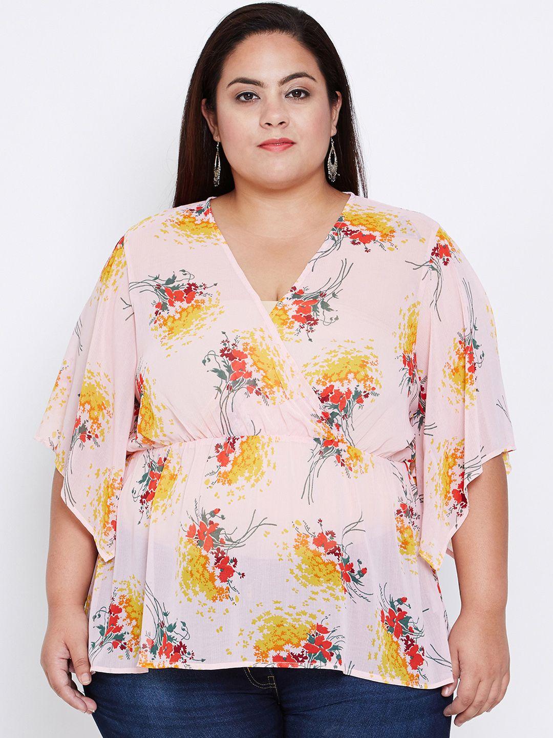 oxolloxo women pink printed empire top