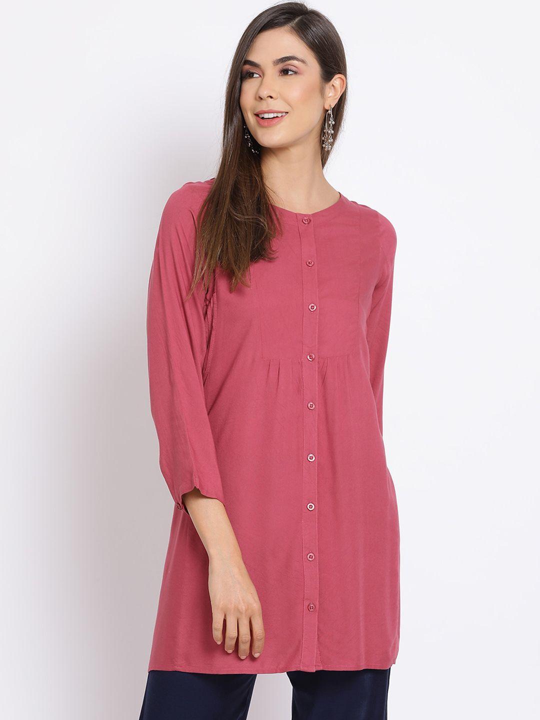 oxolloxo women pink solid tunic