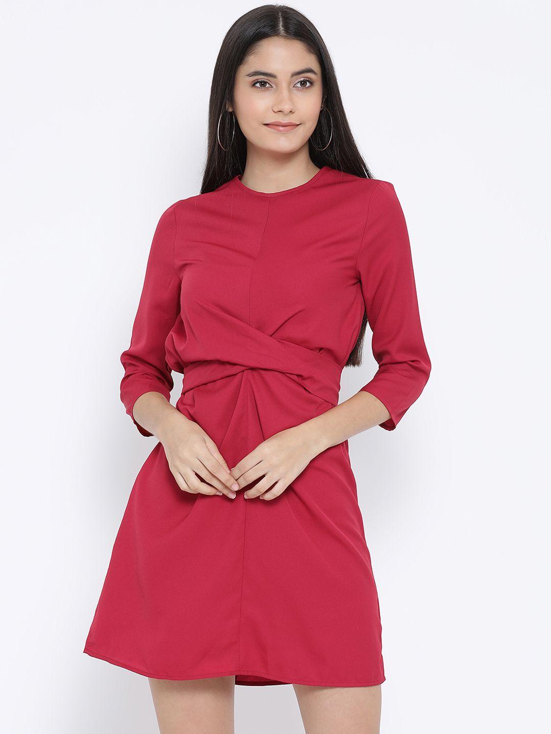 oxolloxo women red fit and flare dress