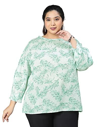 oxolloxo women regular fit cotton regular sleeves printed casual white top