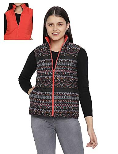 oxolloxo women regular fit polyester printed casual multicolor jacket